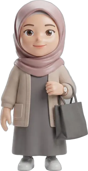 A mother with a tote bag
