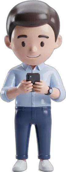 A young man ordering on his phone
